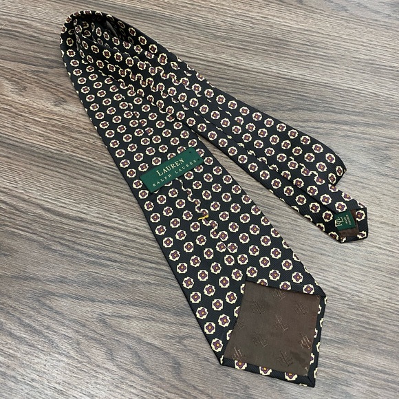 Lauren Ralph Lauren Black w/ Purple Check Tie - Picture 2 of 4